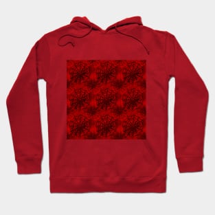 Red Cobweb Round Spider Web Pattern Hoodie